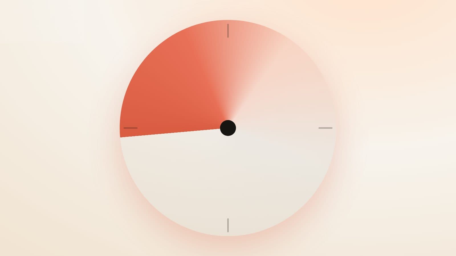 A warm clock face with an ember sweep